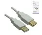 Preview: DINIC USB 2.0 HQ Verlängerung A Stecker auf A Buchse, 28 AWG / 2C, 26 AWG / 2C, weiß, 2,00m,, DINIC Box